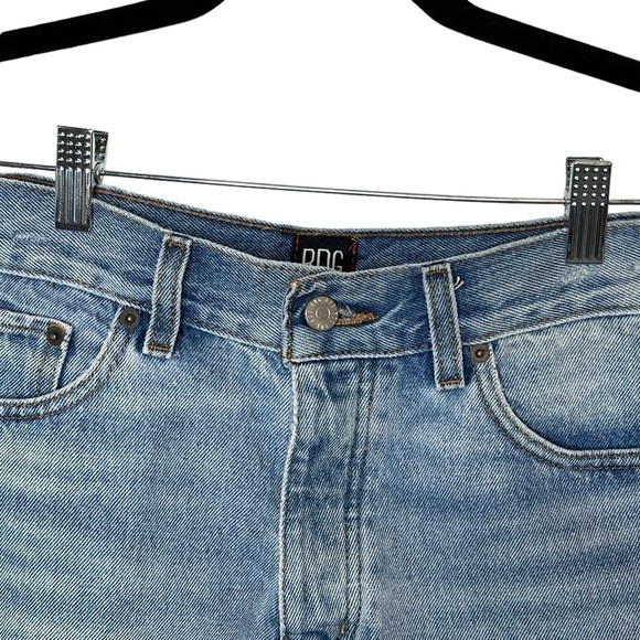 BDG Blue Denim shorts Multicolored embroidery frayed hem button fly size 29 - Picture 5 of 14